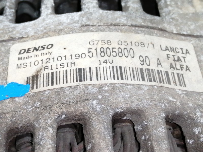 Recambio de alternador para fiat linea (110) activa (110.0/111.0) referencia OEM IAM 51805800 MS1012101190 