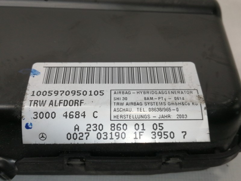 Recambio de airbag lateral delantero izquierdo para mercedes-benz clase sl (w230) roadster 500 (230.475) referencia OEM IAM A230