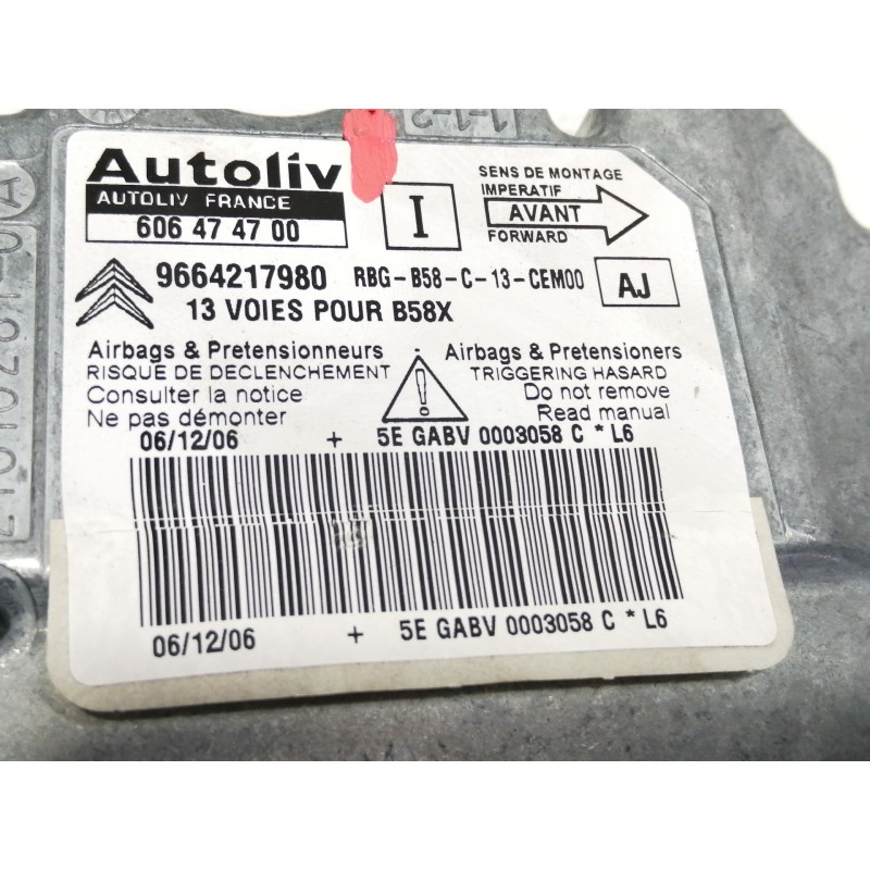 Recambio de centralita airbag para citroën c4 grand picasso sx referencia OEM IAM 9664217980  