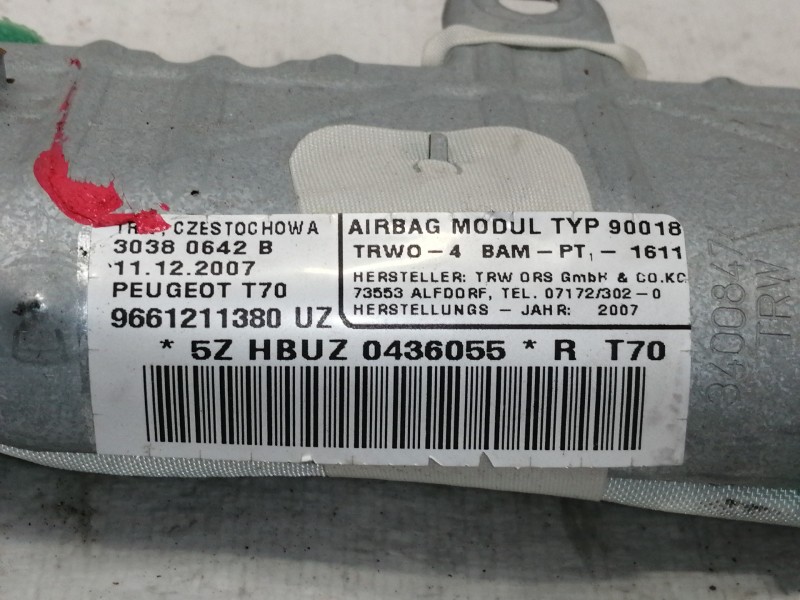 Recambio de airbag cortina delantero izquierdo para peugeot 308 gt referencia OEM IAM 9661211380UZ 30380642B 