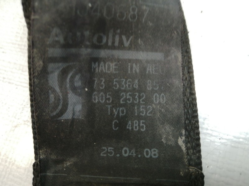 Recambio de cinturon seguridad delantero izquierdo para fiat punto (evo) (199) dynamic referencia OEM IAM 605236400  