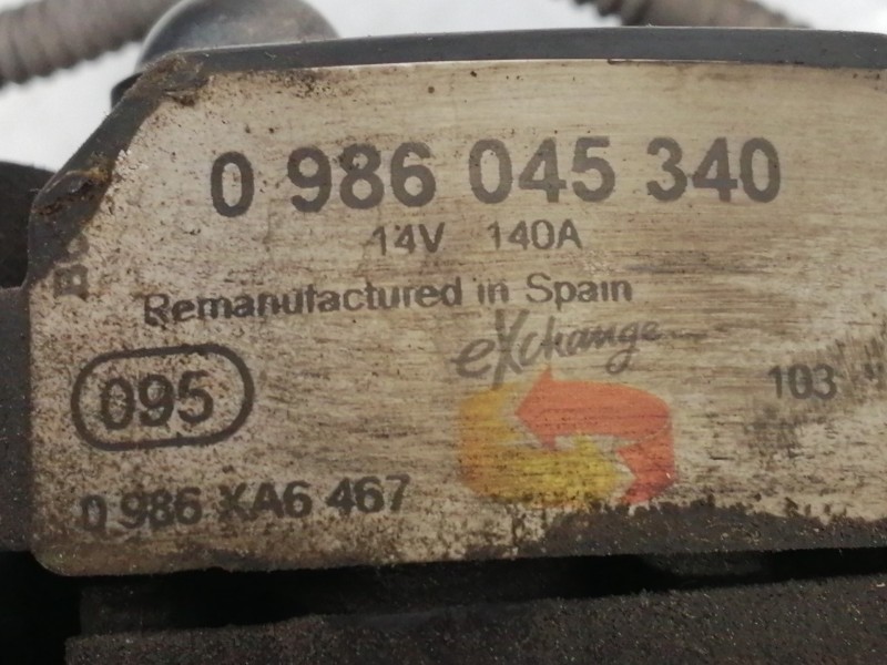 Recambio de alternador para seat altea (5p1) reference referencia OEM IAM 0986045340 0986XA6467 140A