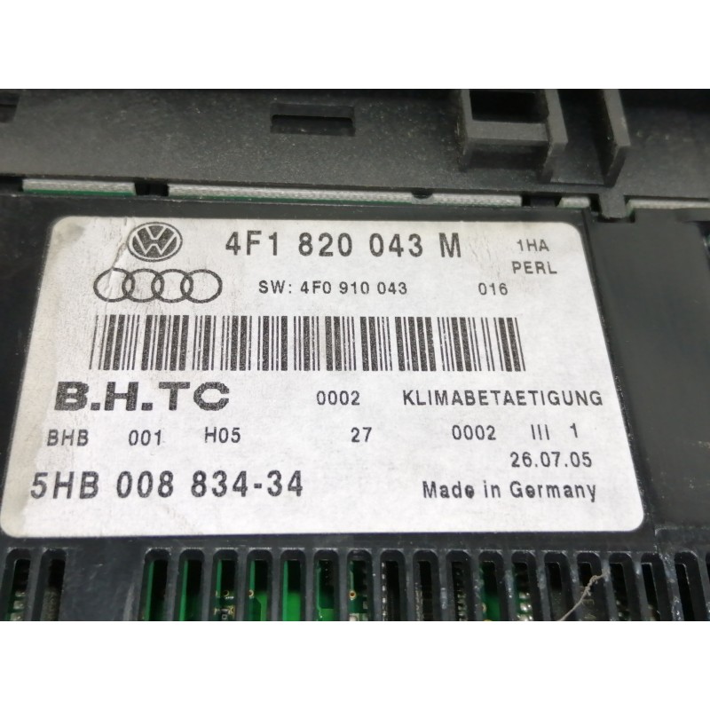 Recambio de mando calefaccion / aire acondicionado para audi a6 berlina (4f2) 2.0 tdi referencia OEM IAM 4F1820043M  