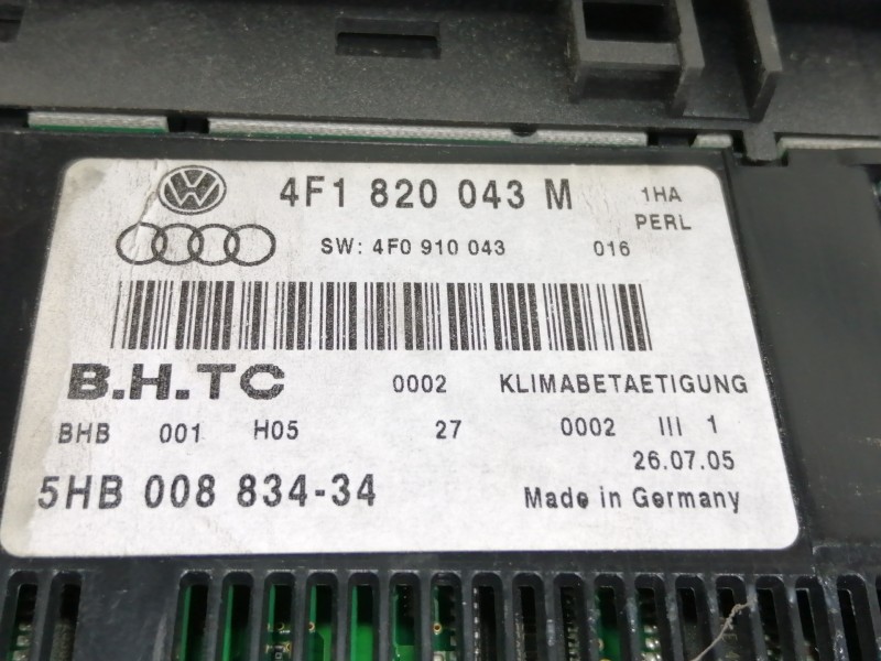 Recambio de mando calefaccion / aire acondicionado para audi a6 berlina (4f2) 2.0 tdi referencia OEM IAM 4F1820043M  