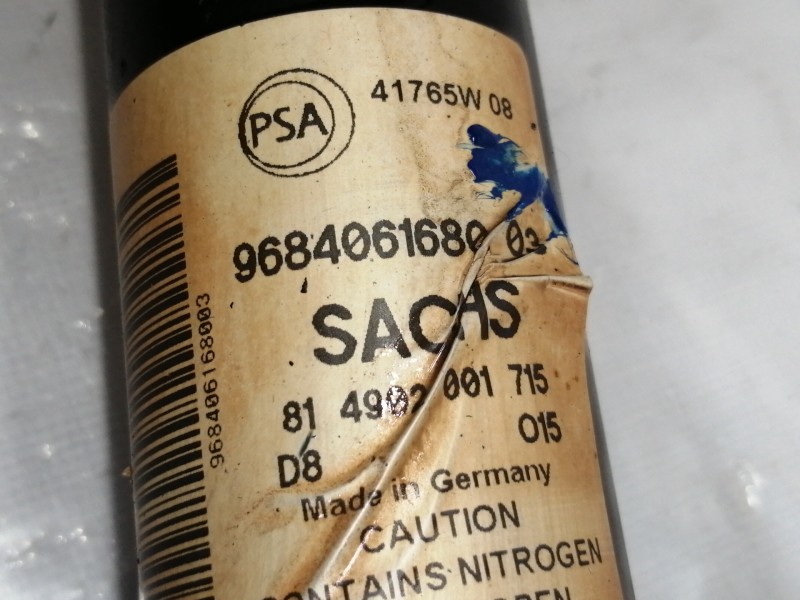 Recambio de amortiguador trasero izquierdo para citroën berlingo cuadro sx referencia OEM IAM 9684061680  
