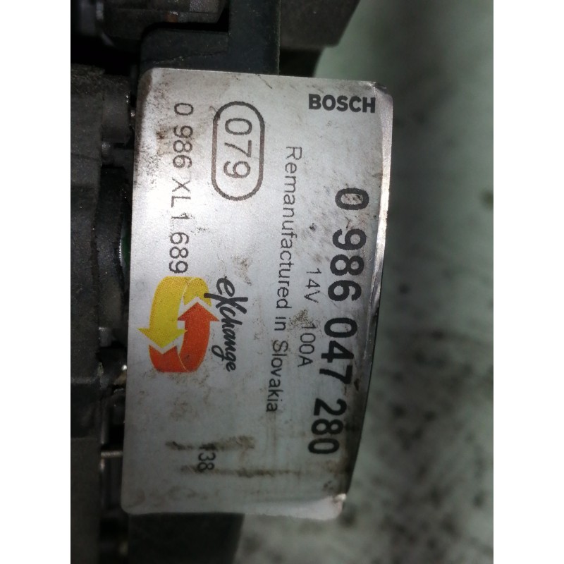 Recambio de alternador para opel corsa c club referencia OEM IAM 0986047280  