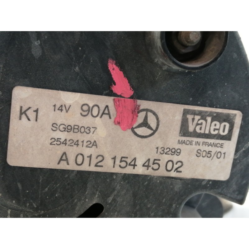 Recambio de alternador para mercedes-benz clase a (w168) 140 (168.031) referencia OEM IAM A0121544502  
