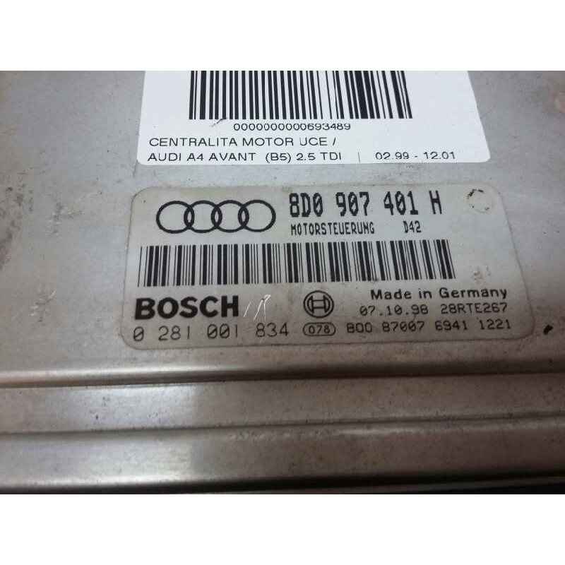 Recambio de centralita motor uce para audi a4 avant (b5) 2.5 tdi referencia OEM IAM 8D0907401H  