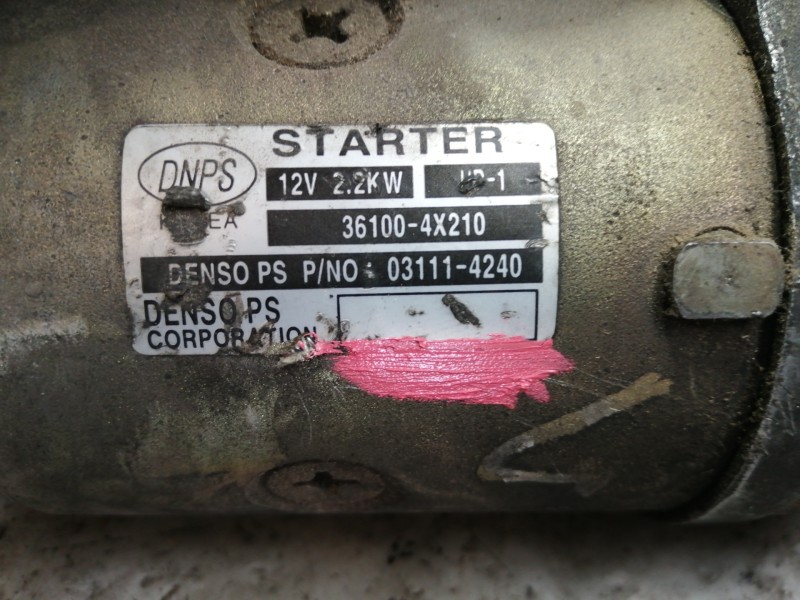 Recambio de motor arranque para hyundai terracan (hp) 2.9 crdi gls referencia OEM IAM 361004X210 031114240 