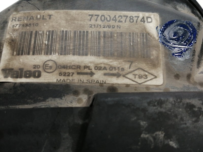 Recambio de faro izquierdo para renault megane i coupe fase 2 (da..) 1.6 16v dynamique (da04/b) referencia OEM IAM 7700427874D  
