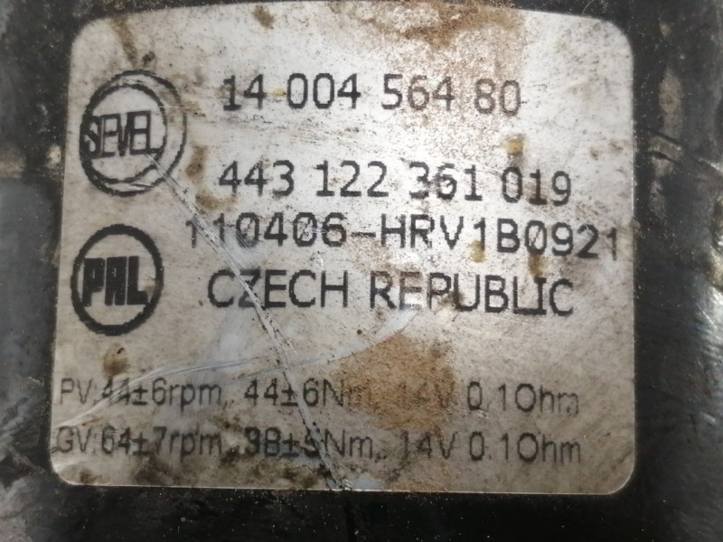 Recambio de motor limpia delantero para peugeot expert kasten furg. acristaldo referencia OEM IAM 1400456480 443122361019 110406