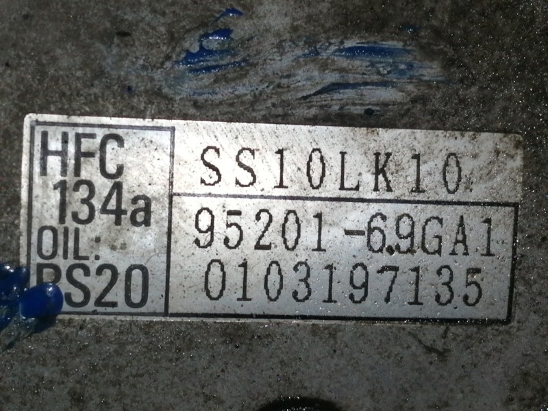 Recambio de compresor aire acondicionado para suzuki ignis rg (fh) gl (5-ptas.) referencia OEM IAM 9520169GA1 SS10LK10 