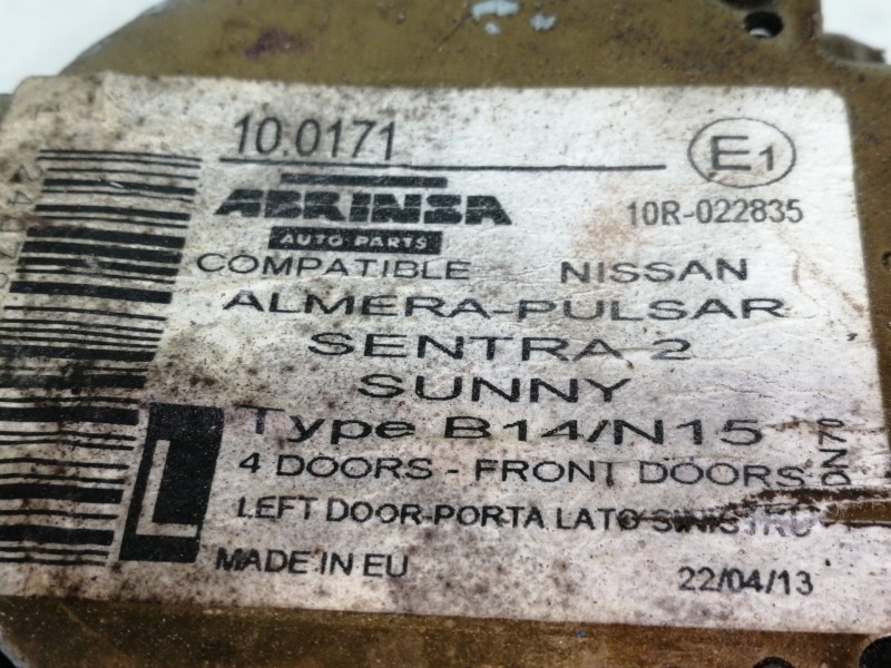 Recambio de elevalunas delantero izquierdo para nissan almera (n15) 2.0 diesel referencia OEM IAM 10R022835  