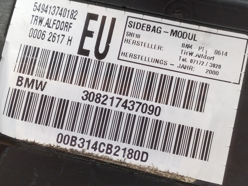 Recambio de airbag lateral delantero izquierdo para bmw serie 3 berlina (e46) 320d referencia OEM IAM 308217437090  