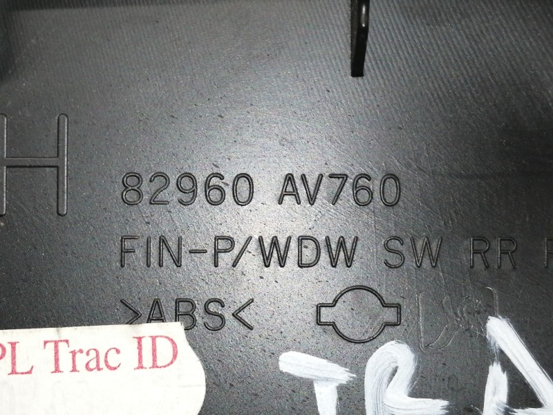 Recambio de mando elevalunas trasero derecho para nissan primera berlina (p12) acenta referencia OEM IAM 82960AV760 25411AV600 C
