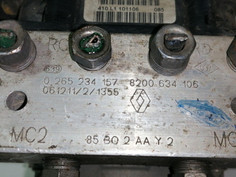 Recambio de abs para renault clio iii exception referencia OEM IAM 0265234157  