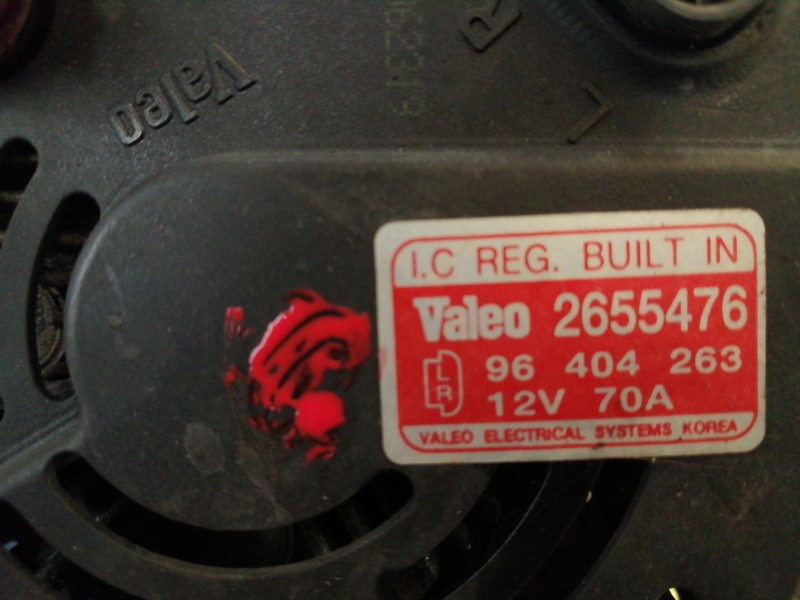 Recambio de alternador para chevrolet kalos 1.2 se referencia OEM IAM 96404263  