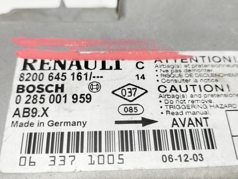 Recambio de centralita airbag para renault clio iii exception referencia OEM IAM 8200645161  