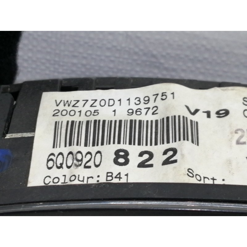 Recambio de cuadro instrumentos para volkswagen polo (9n1) gt referencia OEM IAM 6Q0920822  