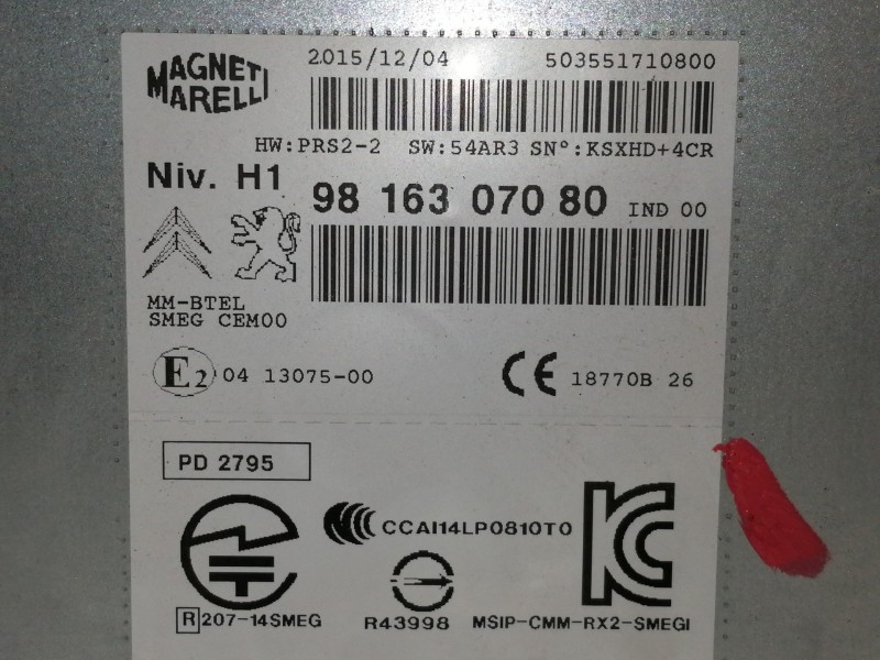 Recambio de sistema navegacion gps para citroën c4 cactus business referencia OEM IAM 9816307080 503551710800 R43998