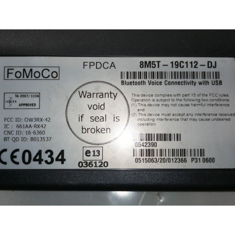 Recambio de modulo electronico para ford fiesta (cb1) ghia referencia OEM IAM 8M5T19C112DJ OW3RX42 B5A115726 661AARX42 