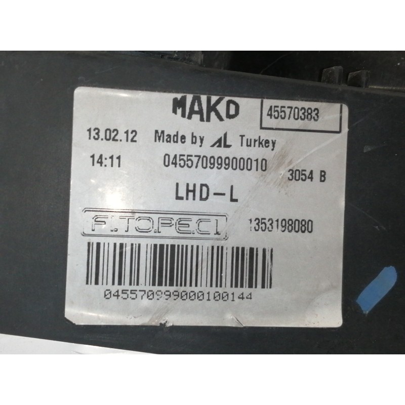 Recambio de faro izquierdo para peugeot bipper básico referencia OEM IAM 45570383  