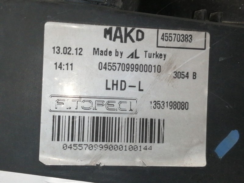 Recambio de faro izquierdo para peugeot bipper básico referencia OEM IAM 45570383  