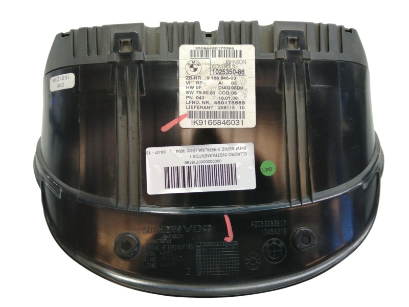 Recambio de cuadro instrumentos para bmw serie 3 berlina (e90) 320d referencia OEM IAM 102535086  