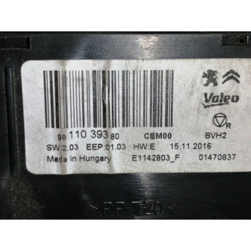 Recambio de centralita aire acondicionado para citroën c3 shine referencia OEM IAM 9811039380  