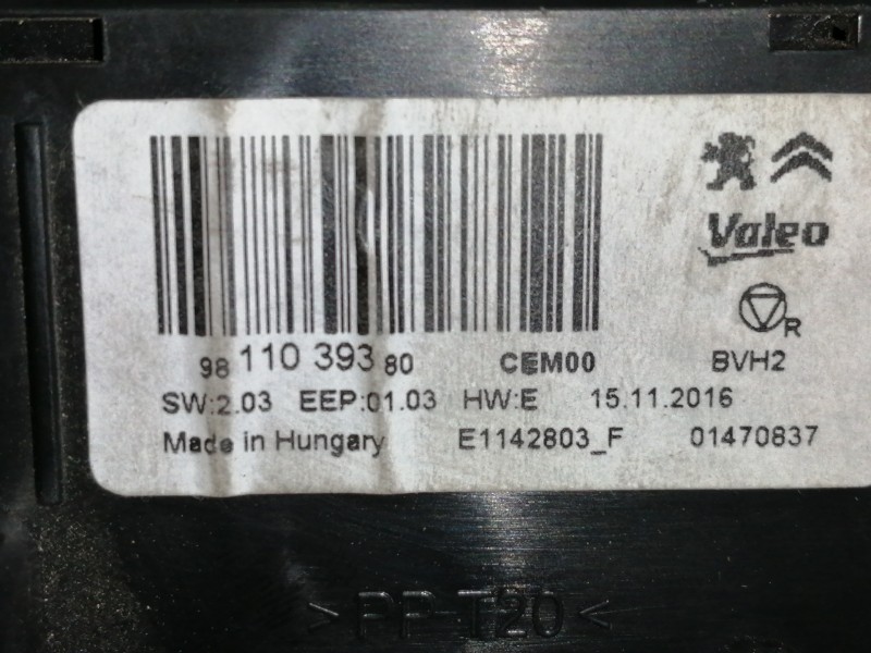 Recambio de centralita aire acondicionado para citroën c3 shine referencia OEM IAM 9811039380  