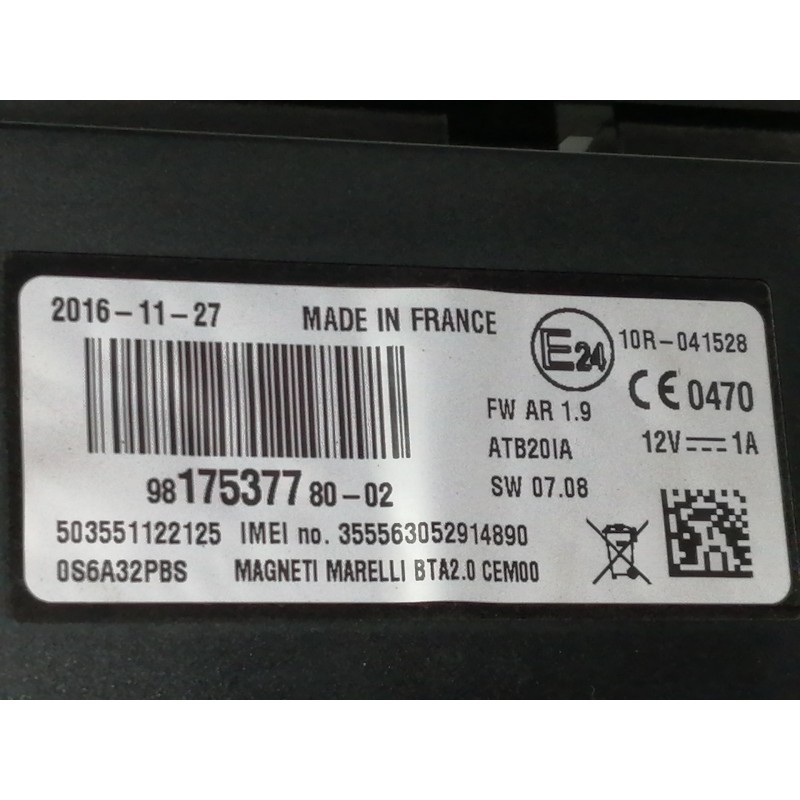 Recambio de modulo electronico para citroën c3 shine referencia OEM IAM 9817537780  