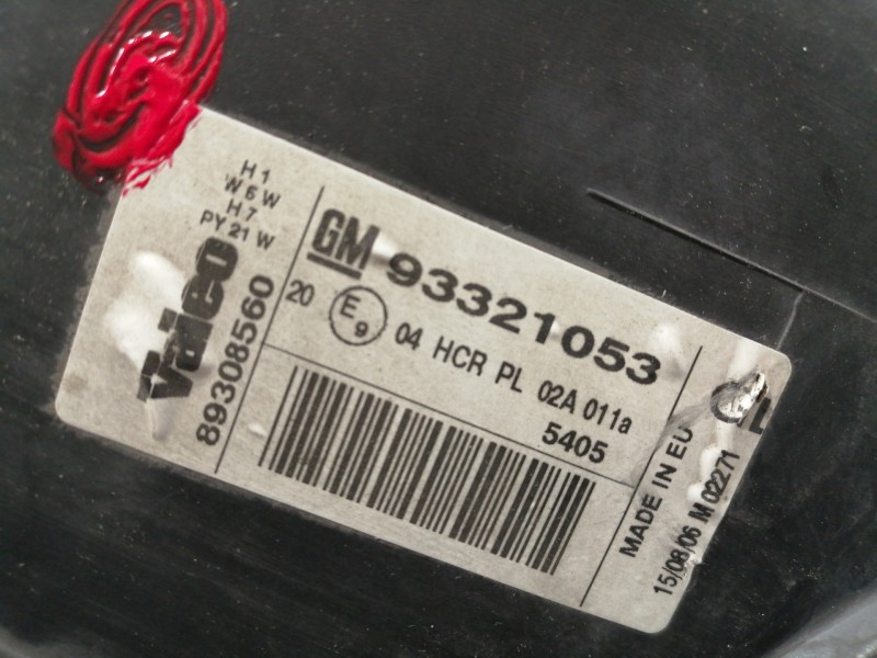Recambio de faro derecho para opel meriva cosmo referencia OEM IAM 93321053 89308560 