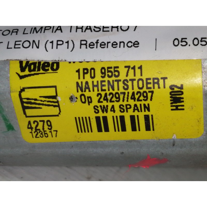 Recambio de motor limpia trasero para seat leon (1p1) reference referencia OEM IAM 1P0955711  