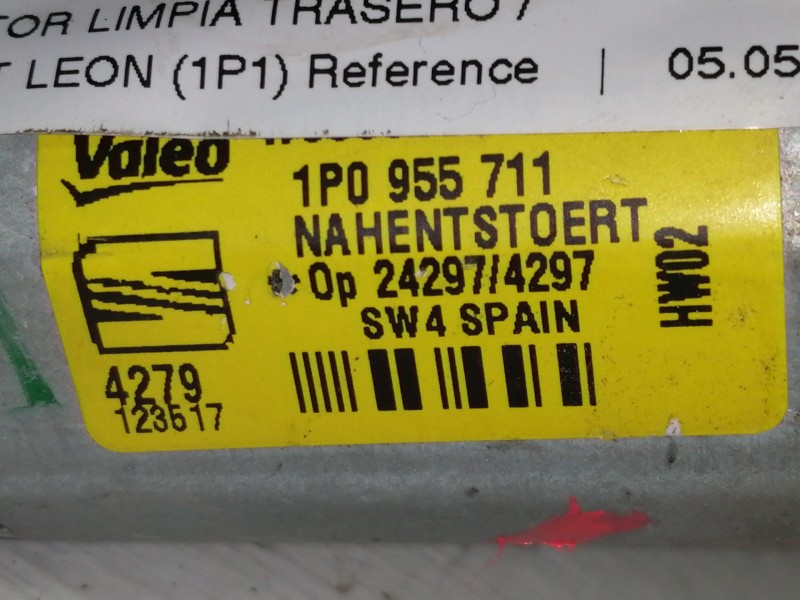 Recambio de motor limpia trasero para seat leon (1p1) reference referencia OEM IAM 1P0955711  