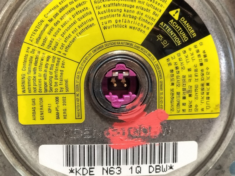 Recambio de airbag delantero izquierdo para kia sorento 2.5 crdi ex referencia OEM IAM 569203E000 600992700B 