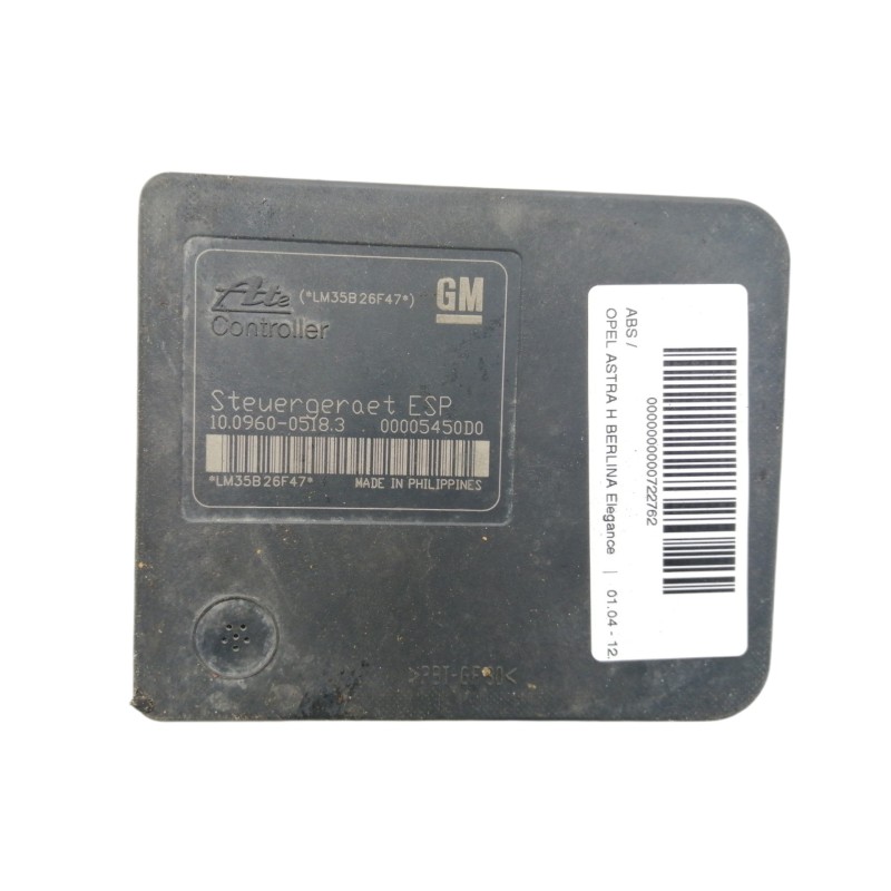 Recambio de abs para opel astra h berlina elegance referencia OEM IAM 13157578 10020601284 00005450D0 10096005183
