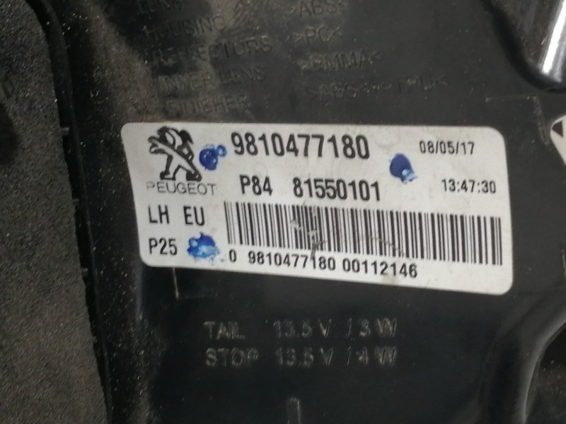 Recambio de piloto trasero izquierdo para peugeot 3008 active referencia OEM IAM 9810477180 P8481550101 