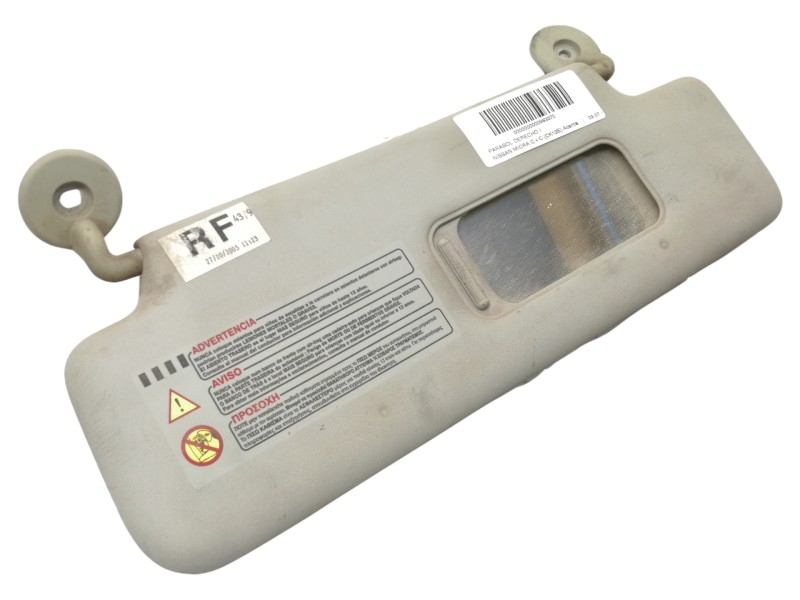 Recambio de parasol derecho para nissan micra c+c (ck12e) acenta referencia OEM IAM   