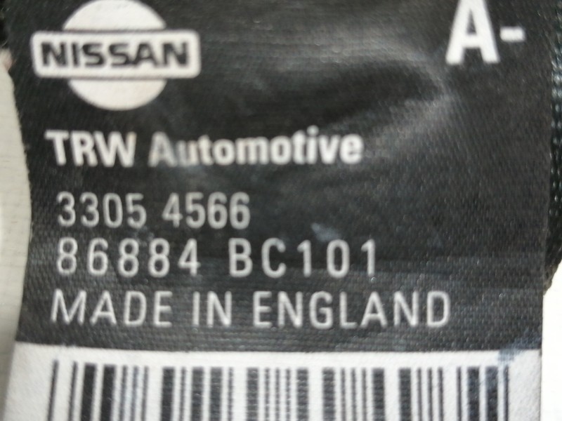 Recambio de cinturon seguridad delantero derecho para nissan micra c+c (ck12e) acenta referencia OEM IAM 86884BC101 33054566 