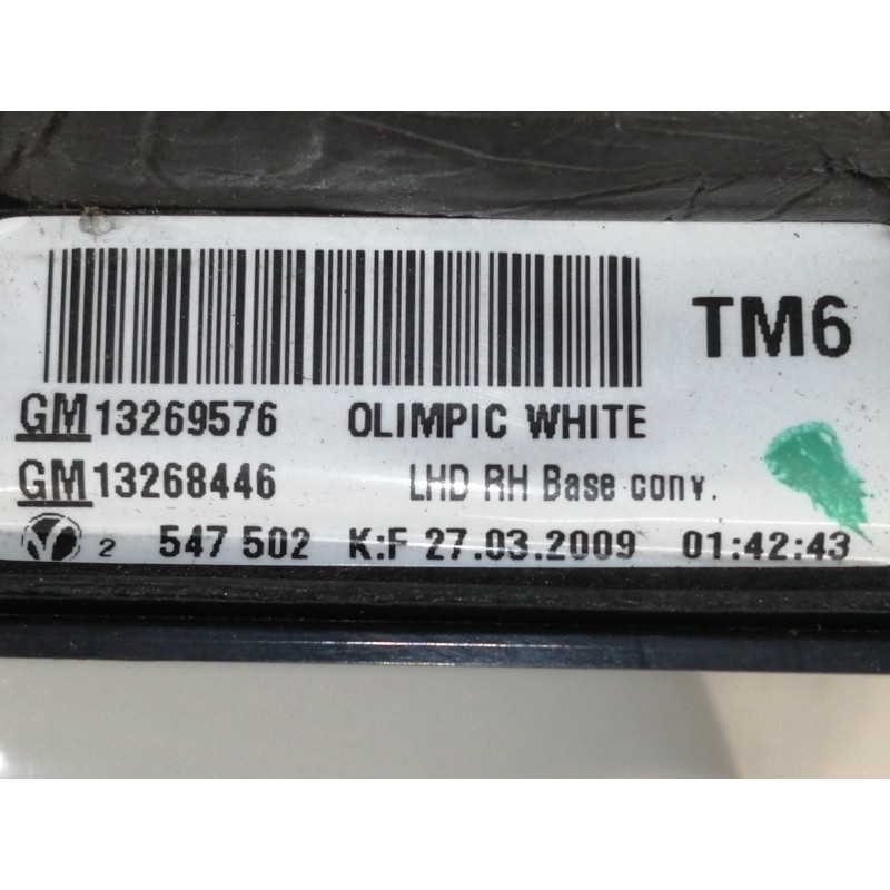 Recambio de retrovisor derecho para opel insignia berlina cosmo referencia OEM IAM 13269576 13268446 