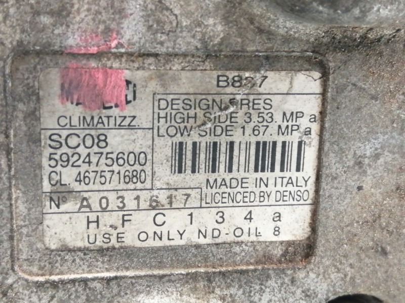 Recambio de compresor aire acondicionado para fiat punto berlina (188) 1.2 16v elx referencia OEM IAM 592475600  