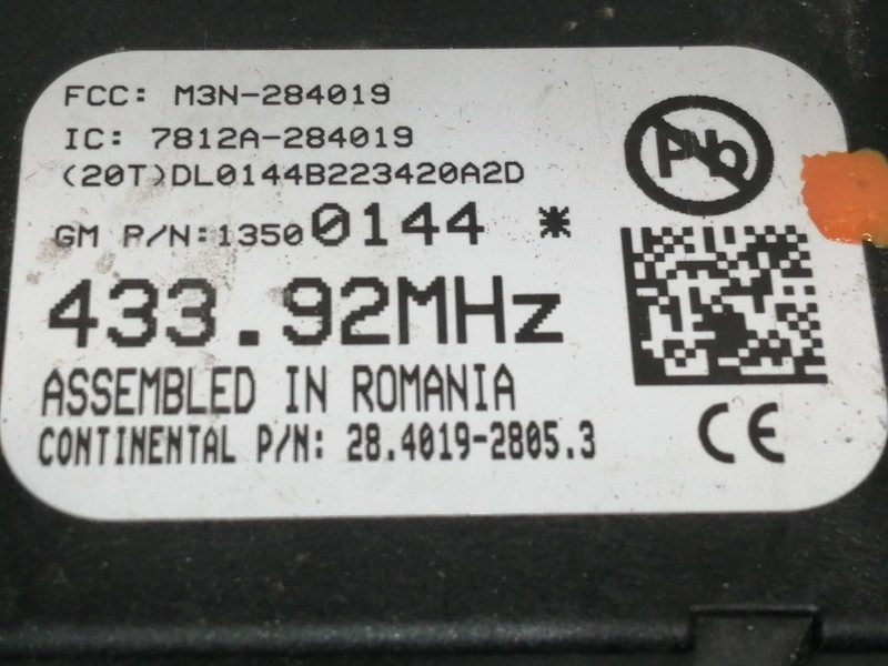 Recambio de modulo electronico para opel adam glam ecoflex referencia OEM IAM 7812A284019  