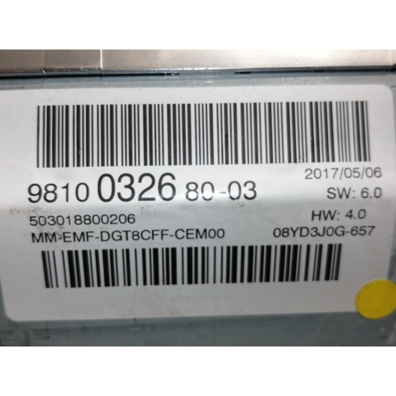 Recambio de pantalla multifuncion para peugeot 3008 active referencia OEM IAM 9810032680 08YD3J0G657 / 555018803300 503018800206