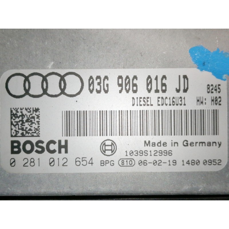Recambio de centralita motor uce para audi a4 berlina (8e) 2.0 tdi 16v (103kw) referencia OEM IAM 03G906016JD 1039S12996 / 02810