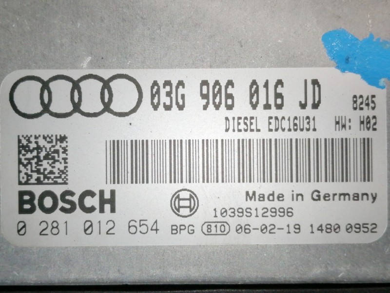 Recambio de centralita motor uce para audi a4 berlina (8e) 2.0 tdi 16v (103kw) referencia OEM IAM 03G906016JD 1039S12996 / 02810