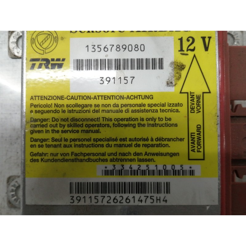 Recambio de centralita airbag para citroën jumper caja cerrada (06.2006 =>) 30 l1h1 hdi 100 referencia OEM IAM 1356789080 391157