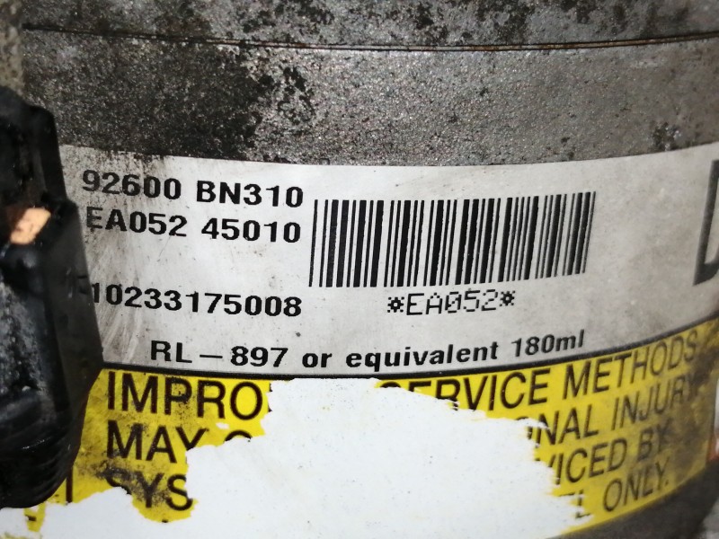 Recambio de compresor aire acondicionado para nissan almera (n16/e) acenta referencia OEM IAM 92600BN310  