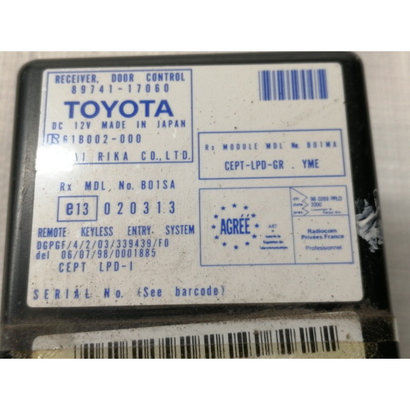 Recambio de modulo electronico para toyota mr 2 roadster (w30) 1.8 referencia OEM IAM 8974117060  