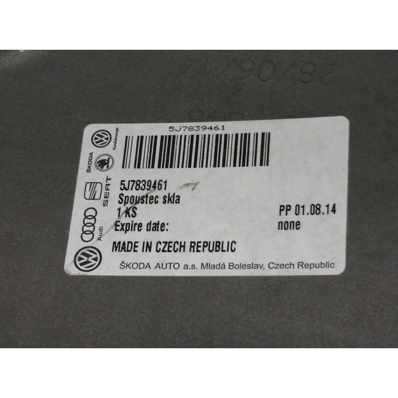 Recambio de elevalunas trasero izquierdo para skoda roomster (5j7) family referencia OEM IAM 5J7839461  