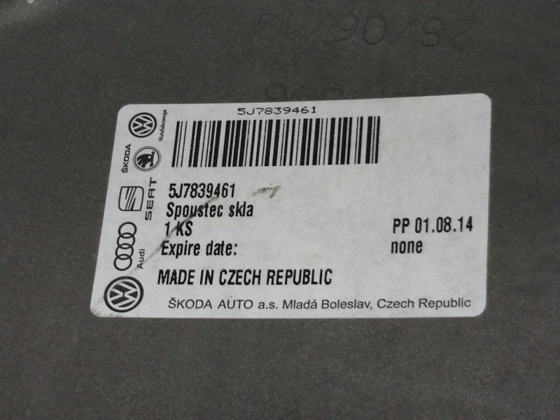 Recambio de elevalunas trasero izquierdo para skoda roomster (5j7) family referencia OEM IAM 5J7839461  